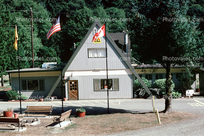 Koa A-Frame House, Building, Lincoln City KOA Camground, Oregon, August 1994