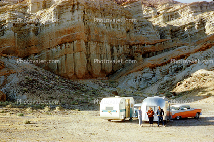 Airstream Trailer, Chevy Bel Air, Cars, vehicles, Red Rock Canyon State Park, March 1959, 1950s