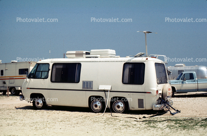 Recreational Vehicle RV, Trailer Camping, Daytona Beach, Florida, April 1976, 1970s