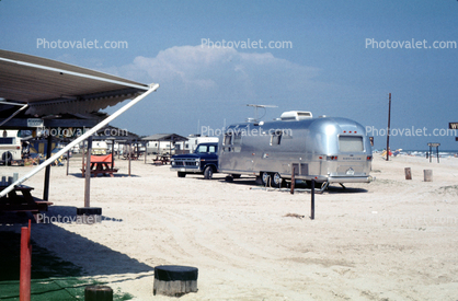 Airstream Trailer Camping, Daytona Beach, Florida, April 1976, 1970s