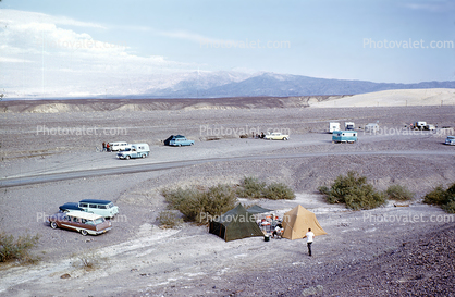 Tents, Desert Camping, Cars, 1950s
