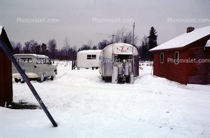 Snow, Ice, Cold, Winter, Aluminum Trailer, Silverstream, 1960s