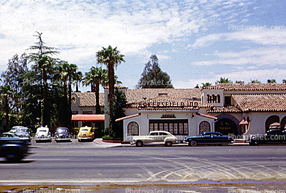 Bakersfield Inn, Cars, red roof, Automobiles, Vehicles, 1940s