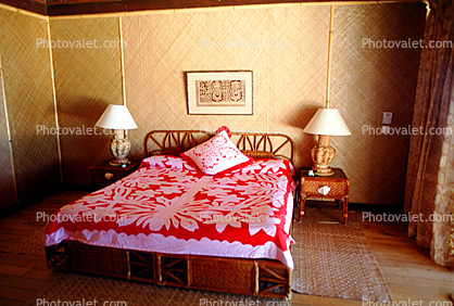 Bedsheet, Lamps, Pillow, Wall, Bamboo