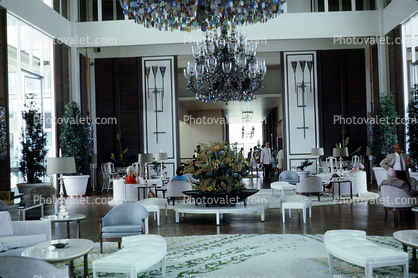 Lobby, Chandelier, seats, chairs