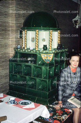 Entrance, Room, Woman, Table, Sitting, Formal, 1960s