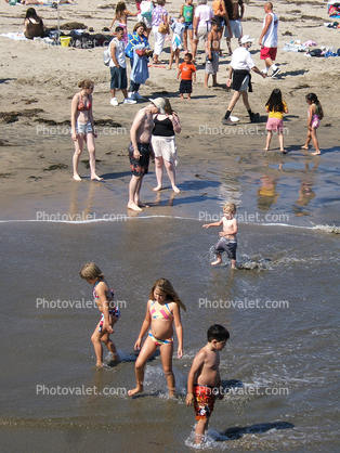 Shore, Sand, Beach, Kids
