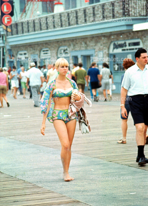 Woman, Bikini, Boardwalk, Legs, Wildwood New Jersey, 1960s