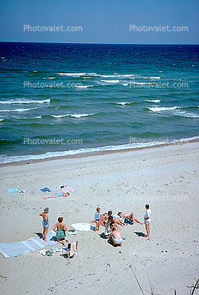 Ocean Waves, Beach, Sand, Cape Cod Massachusetts, August 1962, 1960s
