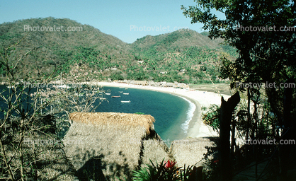 Beach, sand, water, trees, Yelapa, Mexico