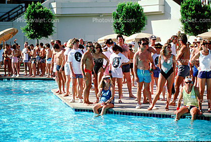 Crowds at a Swimming Pool
