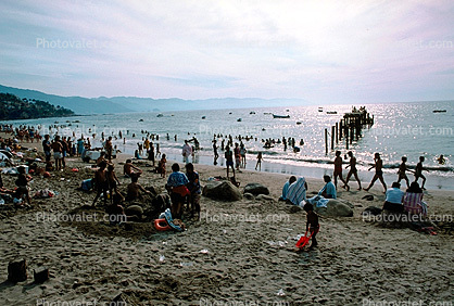 Beach, Crowds, Sand, Sun Worshippers, Puerto Vallarta