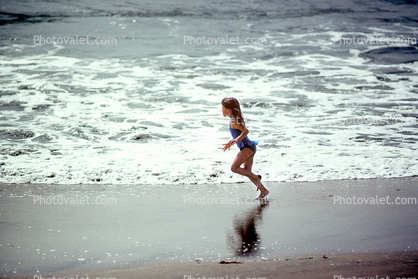 Running Girl, Beach, Water