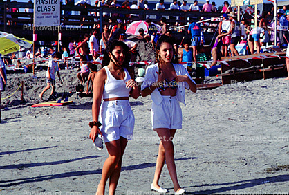 Imperial Beach, San Diego, Women Walking on the Beach