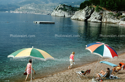 Umbrellas, Dubrovnik, Dalmatia, Croatia, September 1969, 1960s