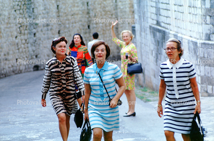 women, ladies, female, stripes, dress, dresses, Yugoslavia