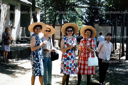 Hats, smiles, happy, women, ladies, 1974