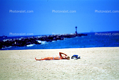 Woman, Sand, Beach, Seal Beach, southern California
