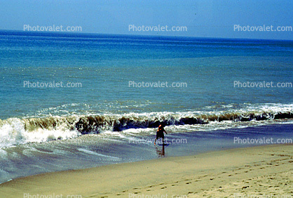 beach, sand, water, wave