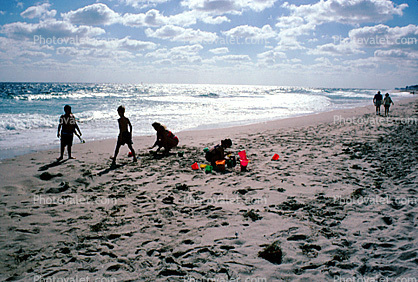 Beach, Sand, Boys, Del Rey Beach Florida