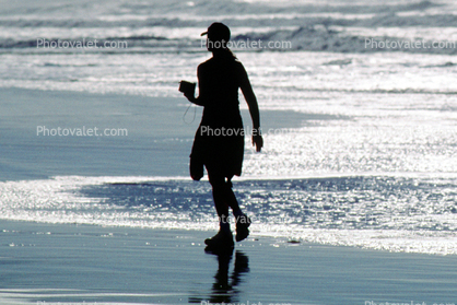 Beach, Sand, waves, water, woman walking, peaceful, quiet, beachwear, Equanimity
