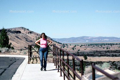 Woman at an overlook, Lava Beds National Monument