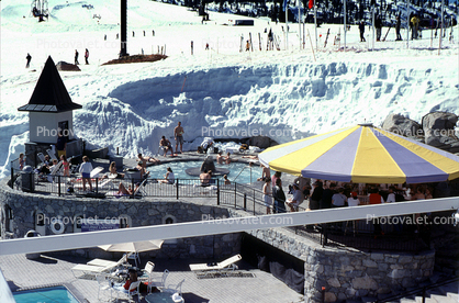 Snow, Ice, Carousel, pools, Palisades Tahoe, California