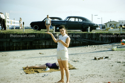 Optical Illusion, Buckroe Beach, Hampton, Virginia, Car, Automobile, Vehicle, 1950s