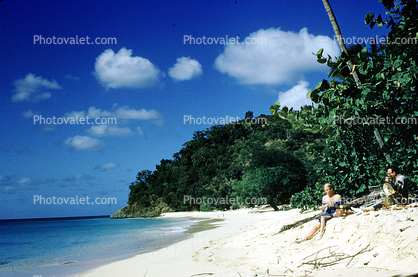 Beach, Sand, Ocean, Martinique, 1950s