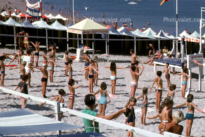 Excercising, beachwear, 1950s