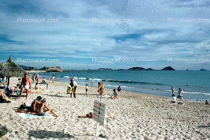 Beach, Sand, Ocean, Mazatlan, Mexico, 1976, 1970s