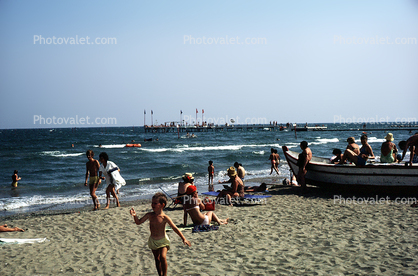 Boat, Sandy, Beach, Sand, Lido, Italy, 1950s