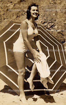 Lady on the Beach, 1950s