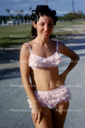Frilly Bikini, Lacy, Bellybutton, Fuzzy Panty, Bikini, 1960s