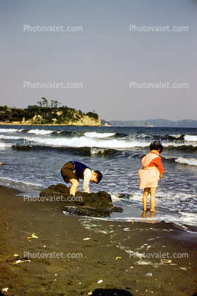 beach, sun, waves, water, 1970s