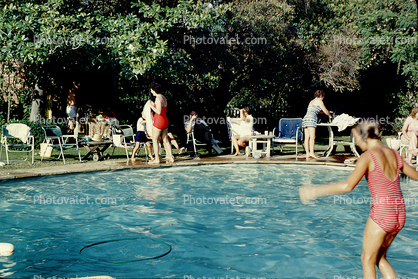 Swimming pool, lounging, water, 1960s