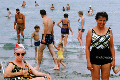 Beach, Sand, Ocean, Women, Chair, Men, Water, Cranes Beach, Massachusetts, 1966, 1960s