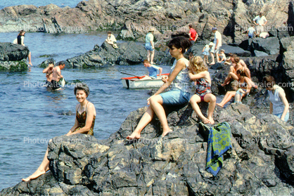 Rocks, Pebbles, Water, Sailboats, Marblehead, Massachusetts, 1966, 1960s