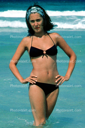 girl, bikini swimsuit, 1970s