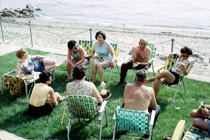 Chairs, Beach, Lawn, Ocean, 1950s