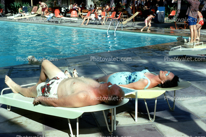 Woman, Man, Pool, Lounge, 1962, 1960s