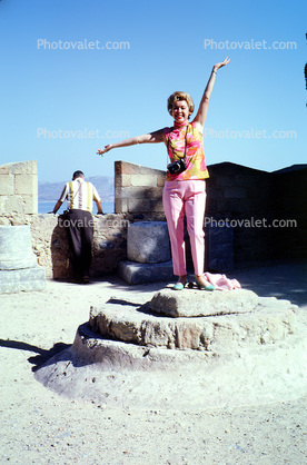 Happy Lady, woman, pants, pedestal, 1964, 1960s