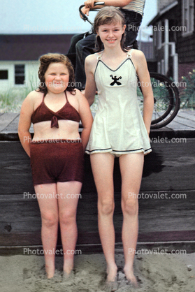 Girls, friends, bikini, sand, retro swimsuit, outfit, 1940s