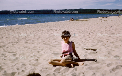 Girl on the Beach, Sand, 1960s