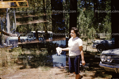 Woman at a Campsite