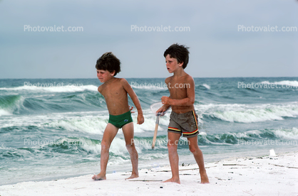 Boys on a Beach, waves, Ocean