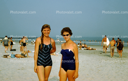 Bathing Suit Ladies, Atlantic, Ocean City Maryland, Worcester County, 1950s