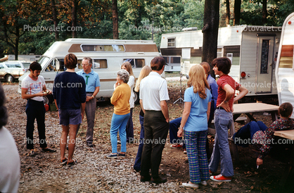 Company Picnic, Van, Trailers, campsite, Muncie, 1960s