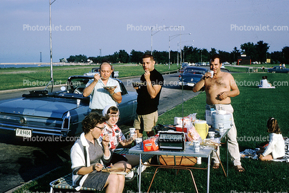 Roadside Picnic, Buick Convertible, cars, automobiles, vehicles, July 1965, 1960s