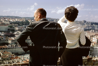 Man, Woman, Balcony, Europe, 1950s